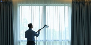 Commercial curtain steam cleaning service windaroo hotels offices
