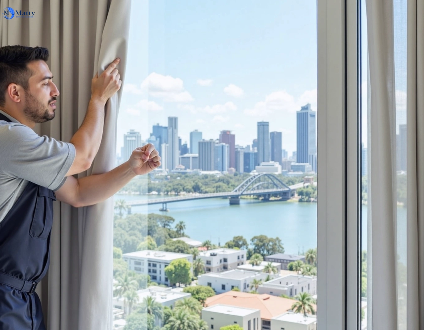 Professional curtain steam cleaning service windaroo QLD by Matty Curtain Cleaning